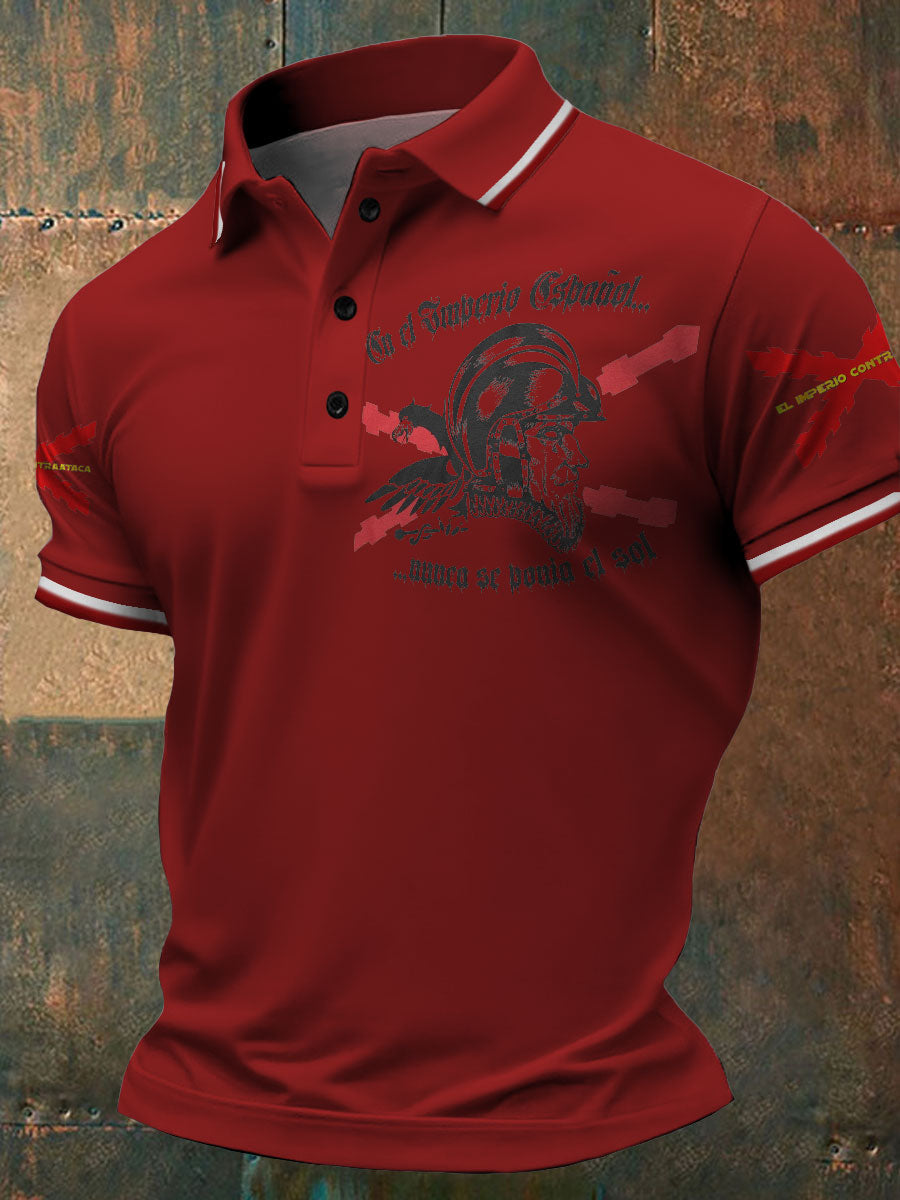 Hombres Cruz de Borgoña Tercio Impreso Casual Tops