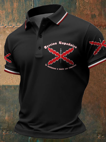 Cruz de los hombres de Borgoña Tercio Impreso Casual Tops