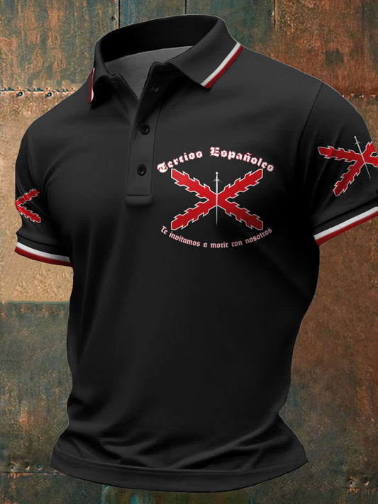 Cruz de los hombres de Borgoña Tercio Impreso Casual Tops