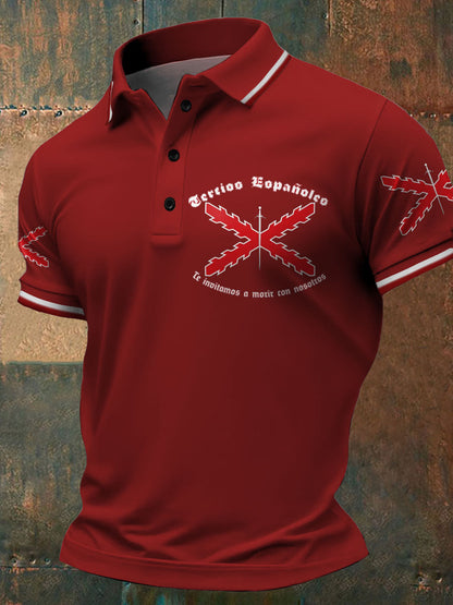 Cruz de los hombres de Borgoña Tercio Impreso Casual Tops
