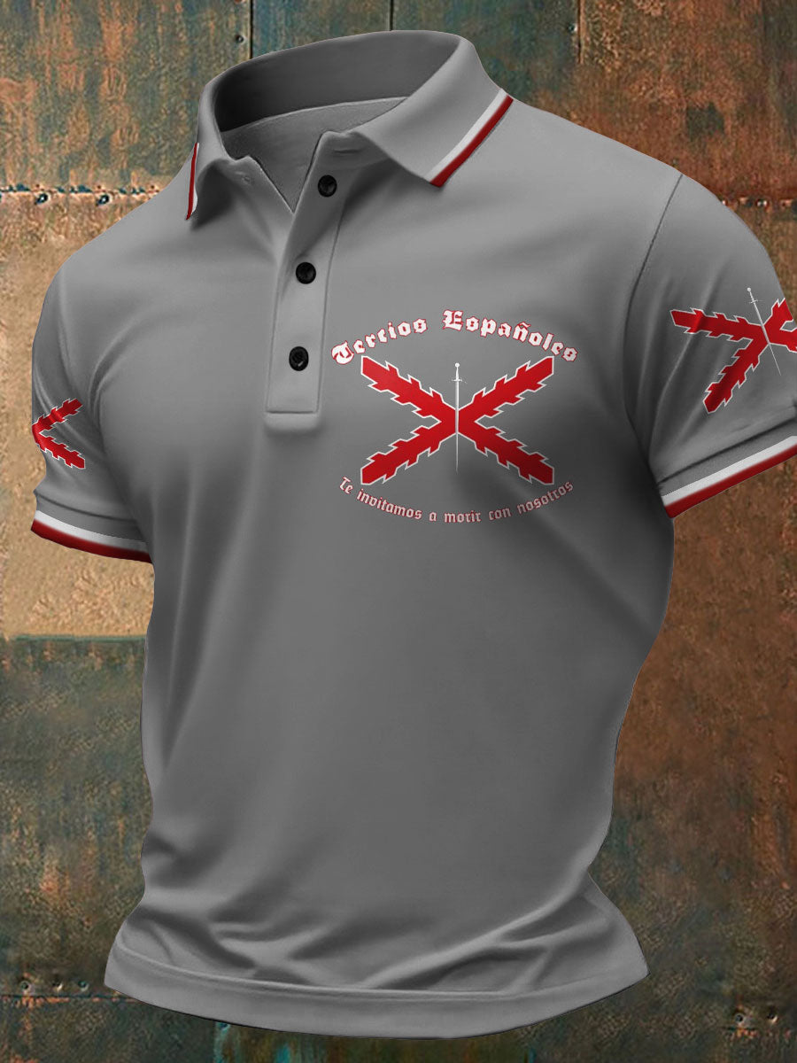Cruz de los hombres de Borgoña Tercio Impreso Casual Tops