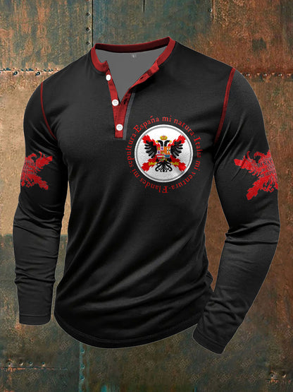 Cruz de los hombres de Borgoña Tercio Impreso Casual Tops