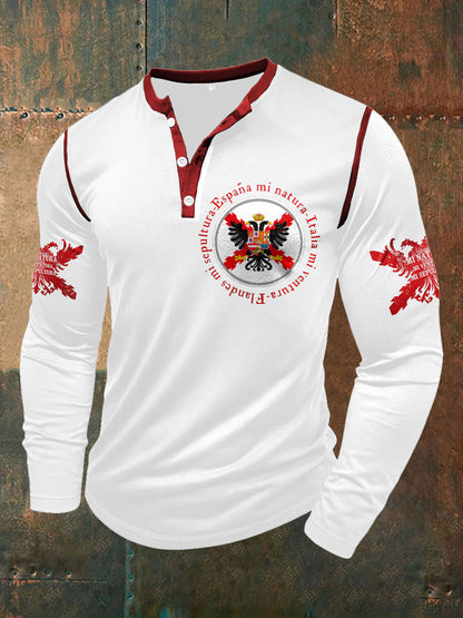 Cruz de los hombres de Borgoña Tercio Impreso Casual Tops