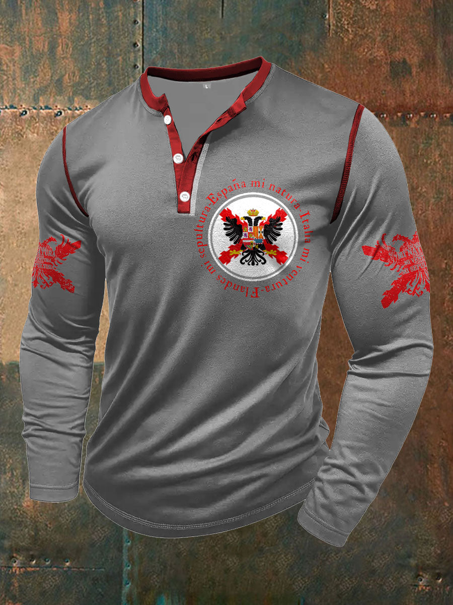 Cruz de los hombres de Borgoña Tercio Impreso Casual Tops