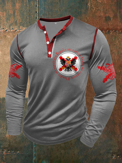 Cruz de los hombres de Borgoña Tercio Impreso Casual Tops