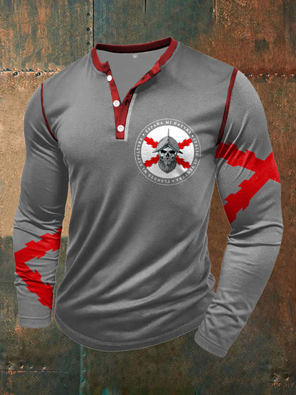 Cruz de los hombres de Borgoña Tercio Impreso Casual Tops