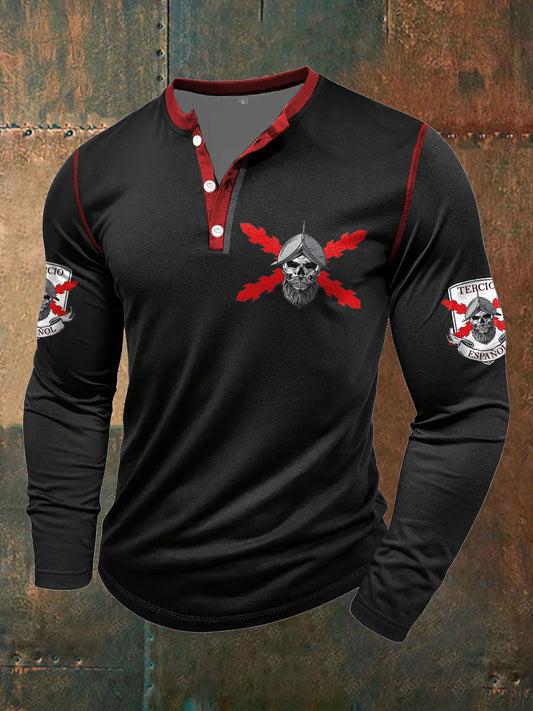 Cruz de los hombres de Borgoña Arte Tercio Impreso Casual Tops