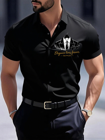 Camisa de manga corta para hombre Elegance Lives Forever