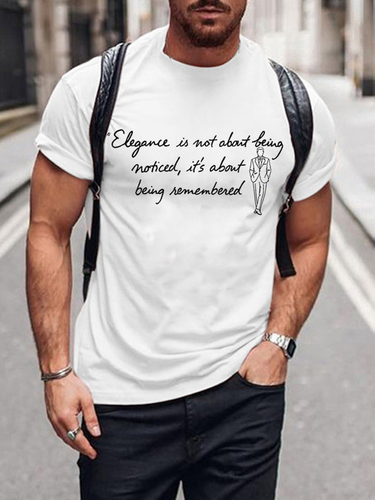 La elegancia de los hombres es sobre la camiseta recordada de la cita