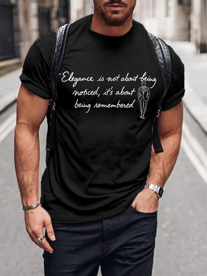 La elegancia de los hombres es sobre la camiseta recordada de la cita