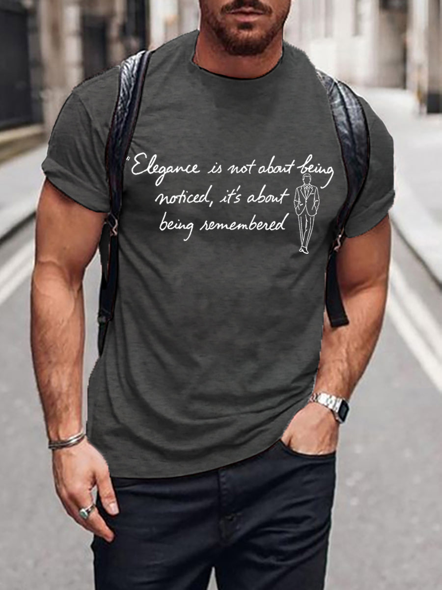 La elegancia de los hombres es sobre la camiseta recordada de la cita