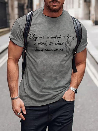 La elegancia de los hombres es sobre la camiseta recordada de la cita