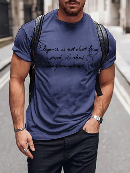 La elegancia de los hombres es sobre la camiseta recordada de la cita