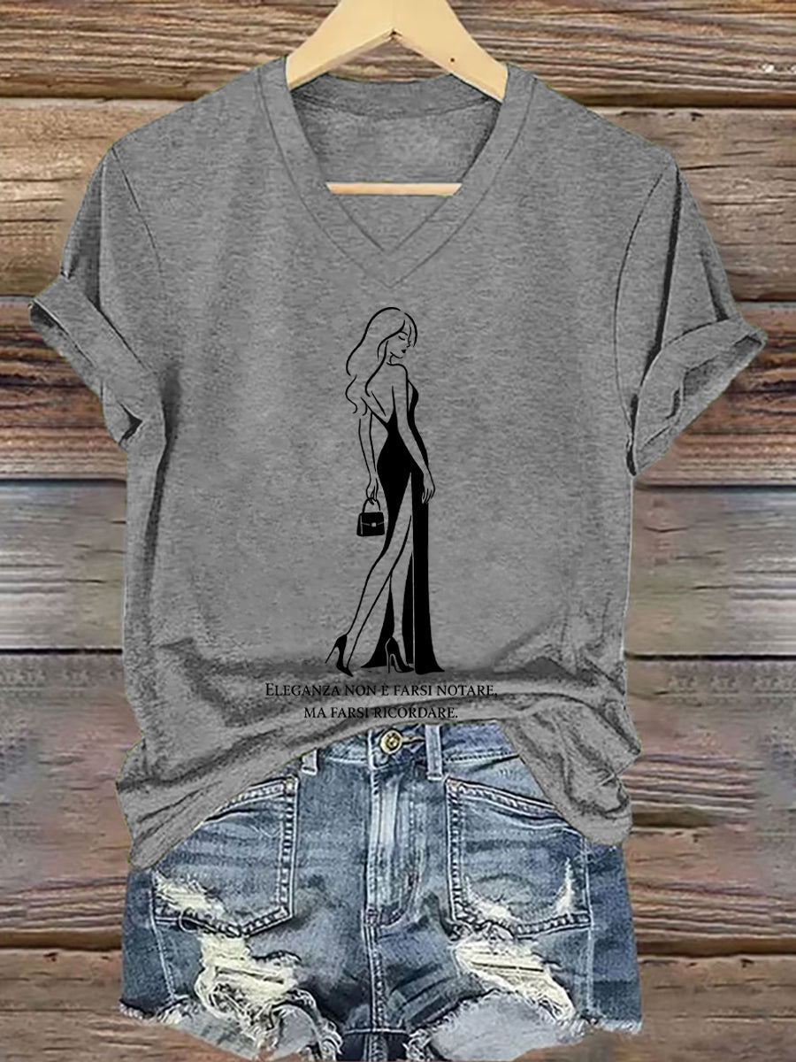 Camiseta La elegancia de las mujeres es sobre ser recordado cita