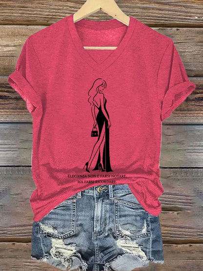 Camiseta La elegancia de las mujeres es sobre ser recordado cita