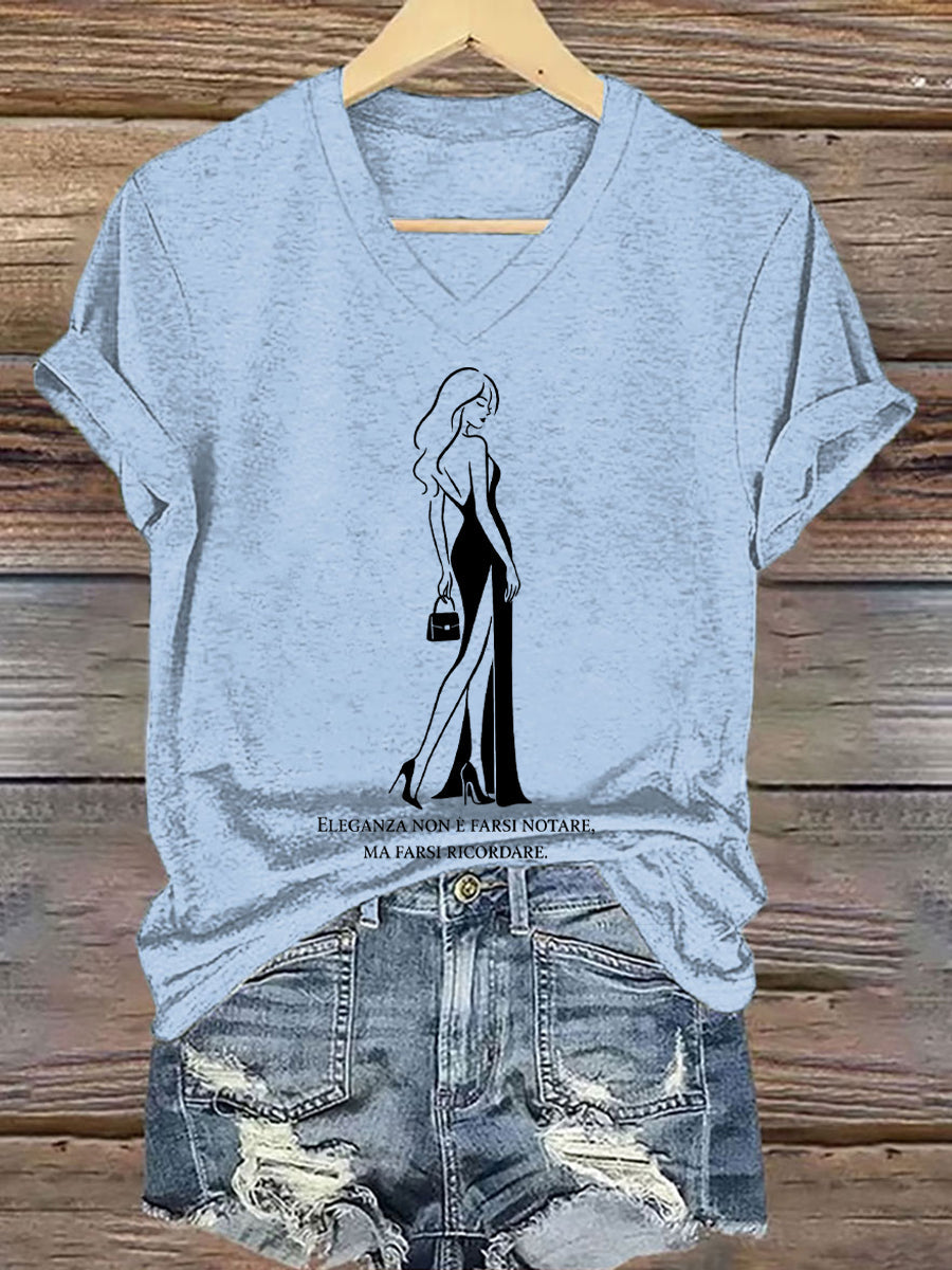 Camiseta La elegancia de las mujeres es sobre ser recordado cita