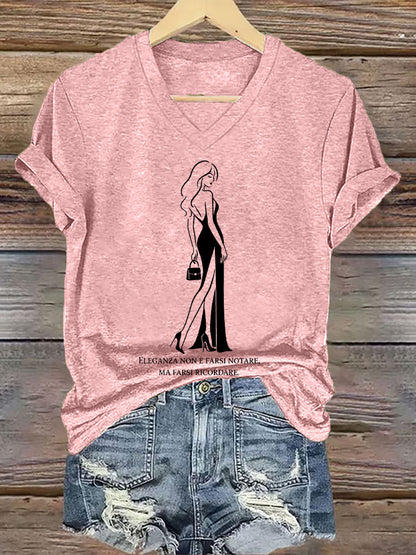 Camiseta La elegancia de las mujeres es sobre ser recordado cita