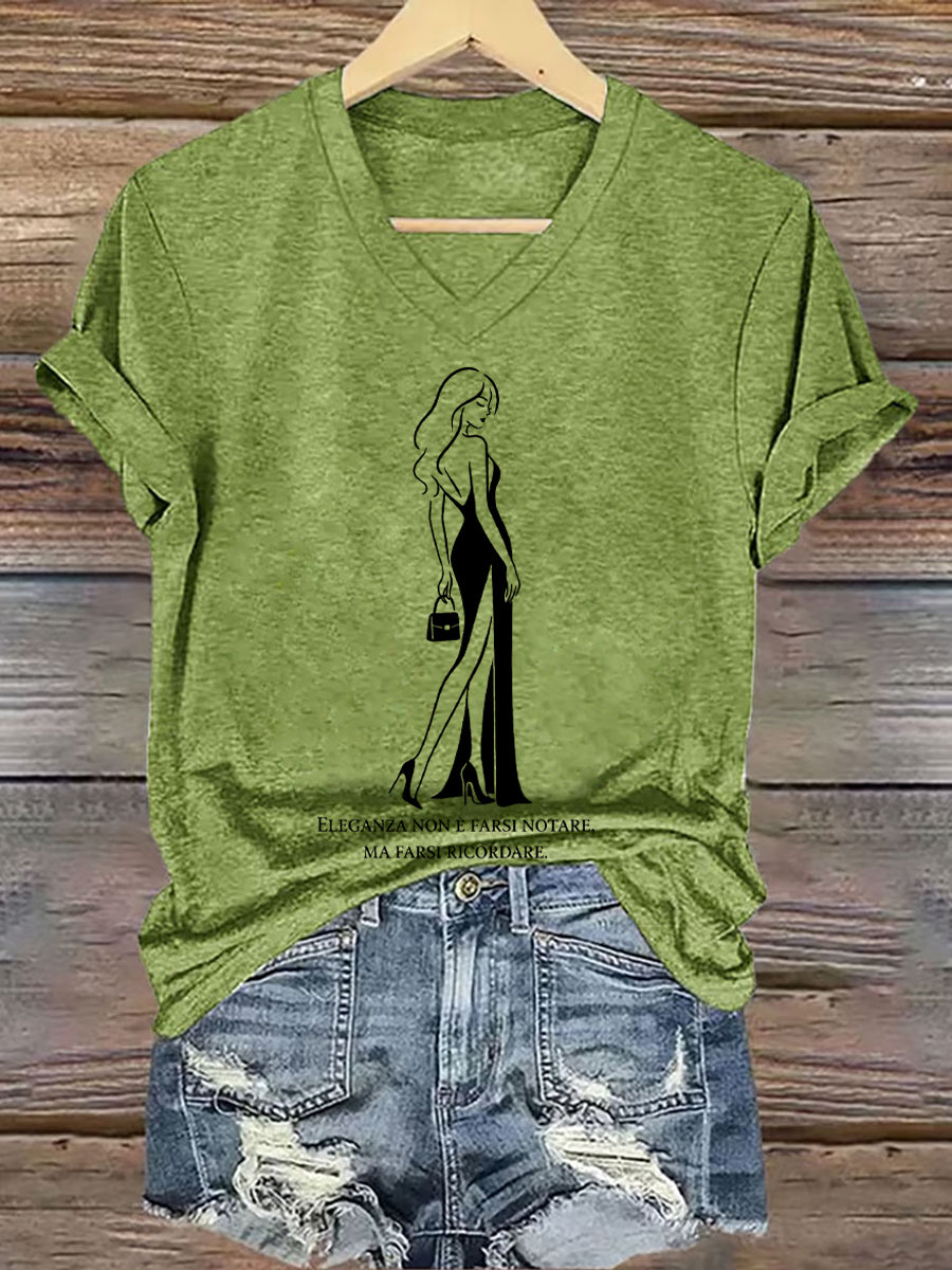 Camiseta La elegancia de las mujeres es sobre ser recordado cita