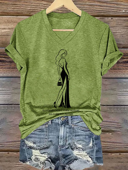 Camiseta La elegancia de las mujeres es sobre ser recordado cita