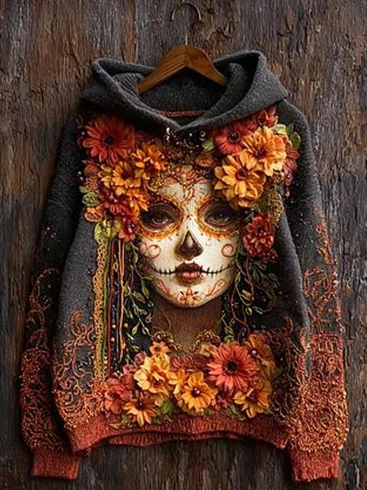 Sudadera con capucha y estampado de cráneo para mujer Day Of The Dead
