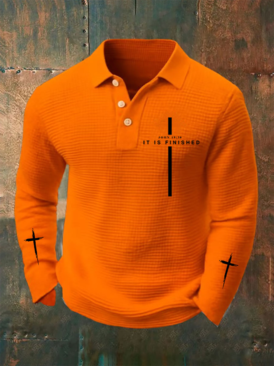 It Is Finished Waffle Print Top para hombre