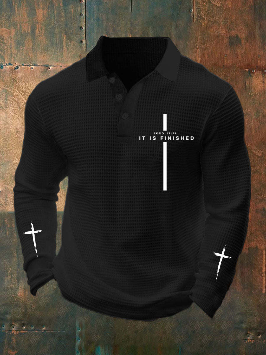 It Is Finished Waffle Print Top para hombre