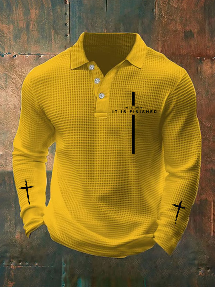 It Is Finished Waffle Print Top para hombre