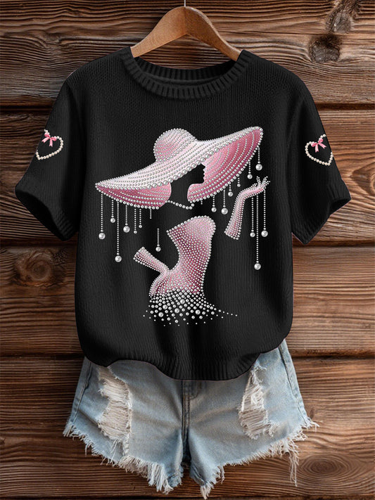 Camiseta de manga corta de la conciencia del cáncer de pecho de las mujeres