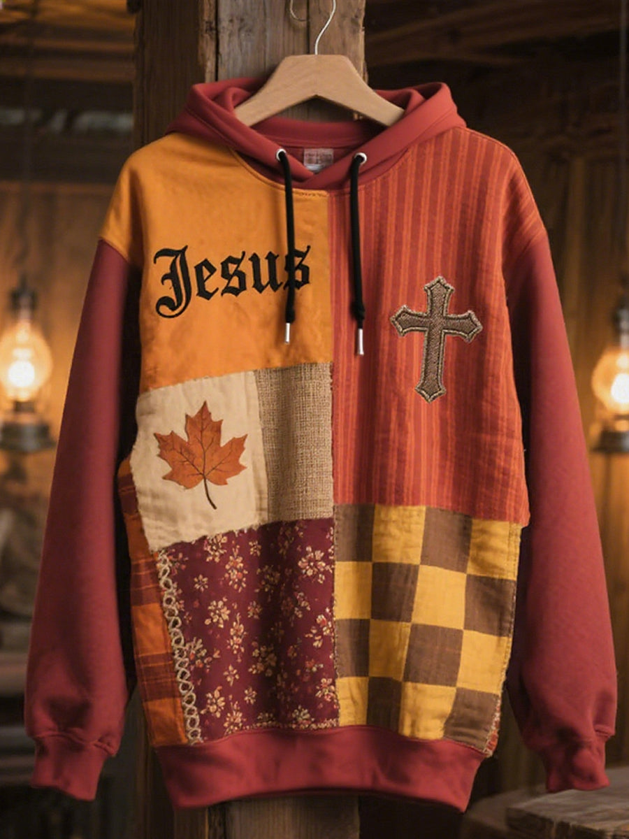 Fe Cruz otoño hoja de arce arte sudadera mujer