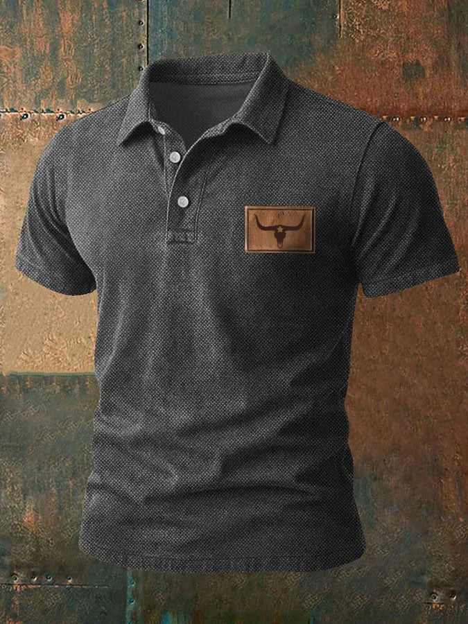 Camisa casual impresa occidental de la vendimia de los hombres