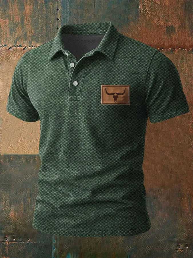 Camisa casual impresa occidental de la vendimia de los hombres