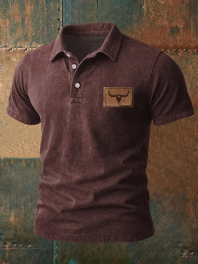 Camisa casual impresa occidental de la vendimia de los hombres