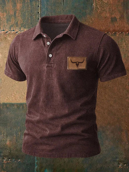 Camisa casual impresa occidental de la vendimia de los hombres