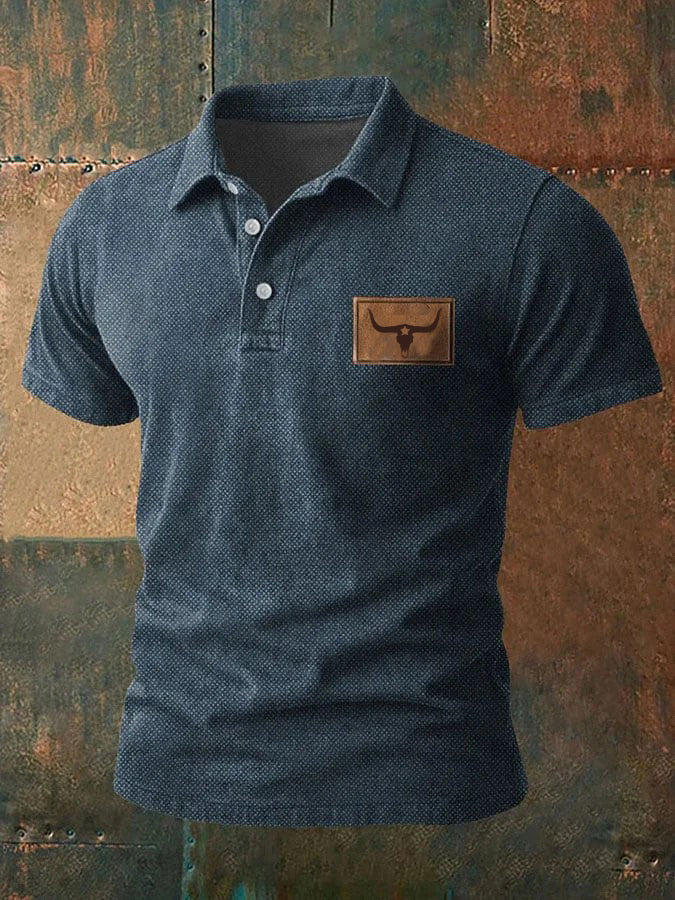 Camisa casual impresa occidental de la vendimia de los hombres