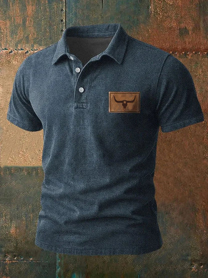 Camisa casual impresa occidental de la vendimia de los hombres