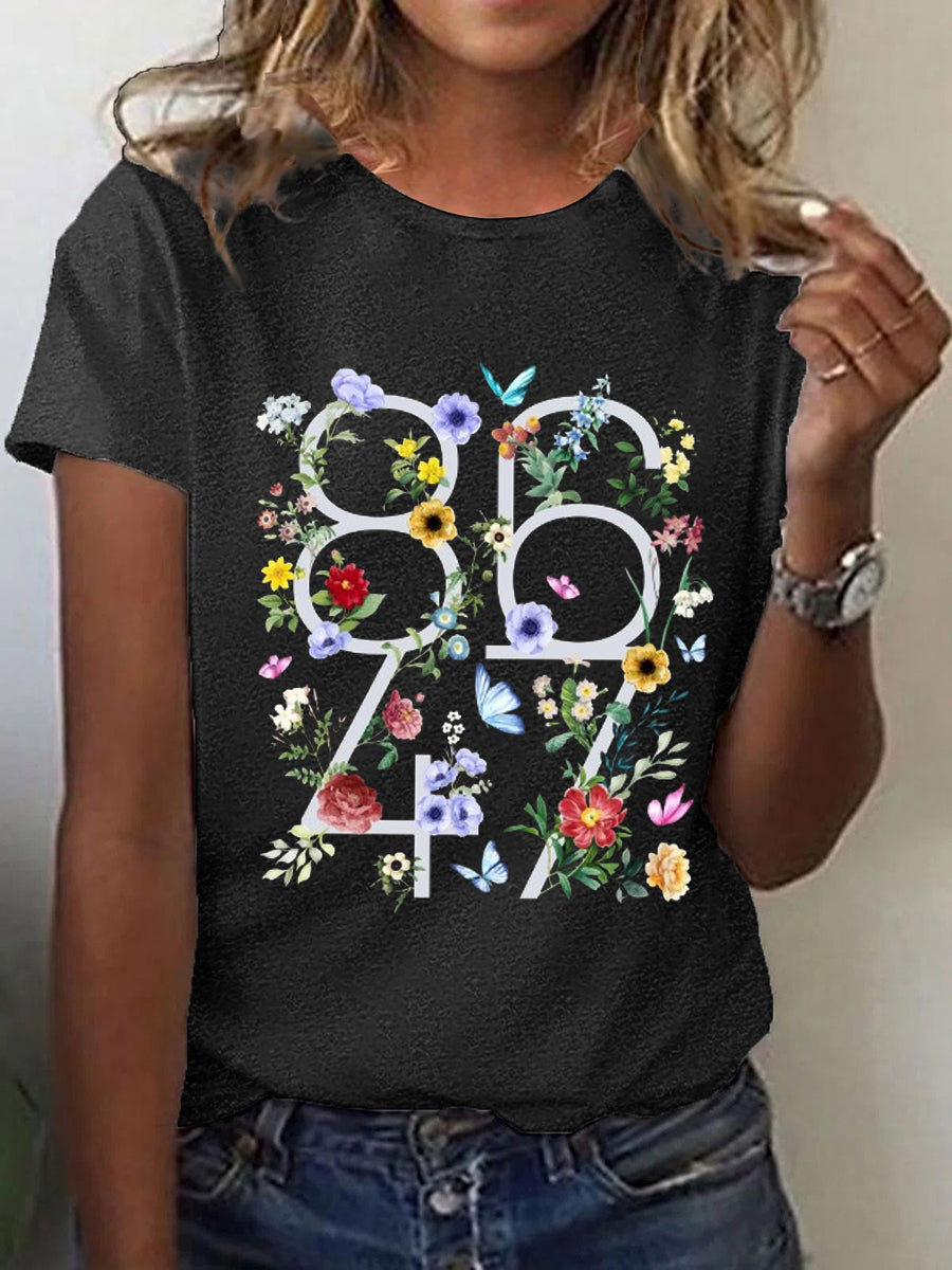 Camiseta con estampado floral 8647 para mujer