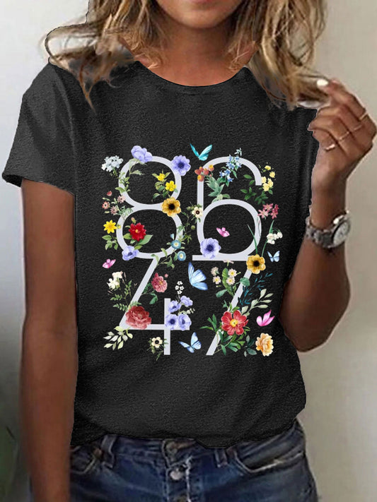 Camiseta con estampado floral 8647 para mujer