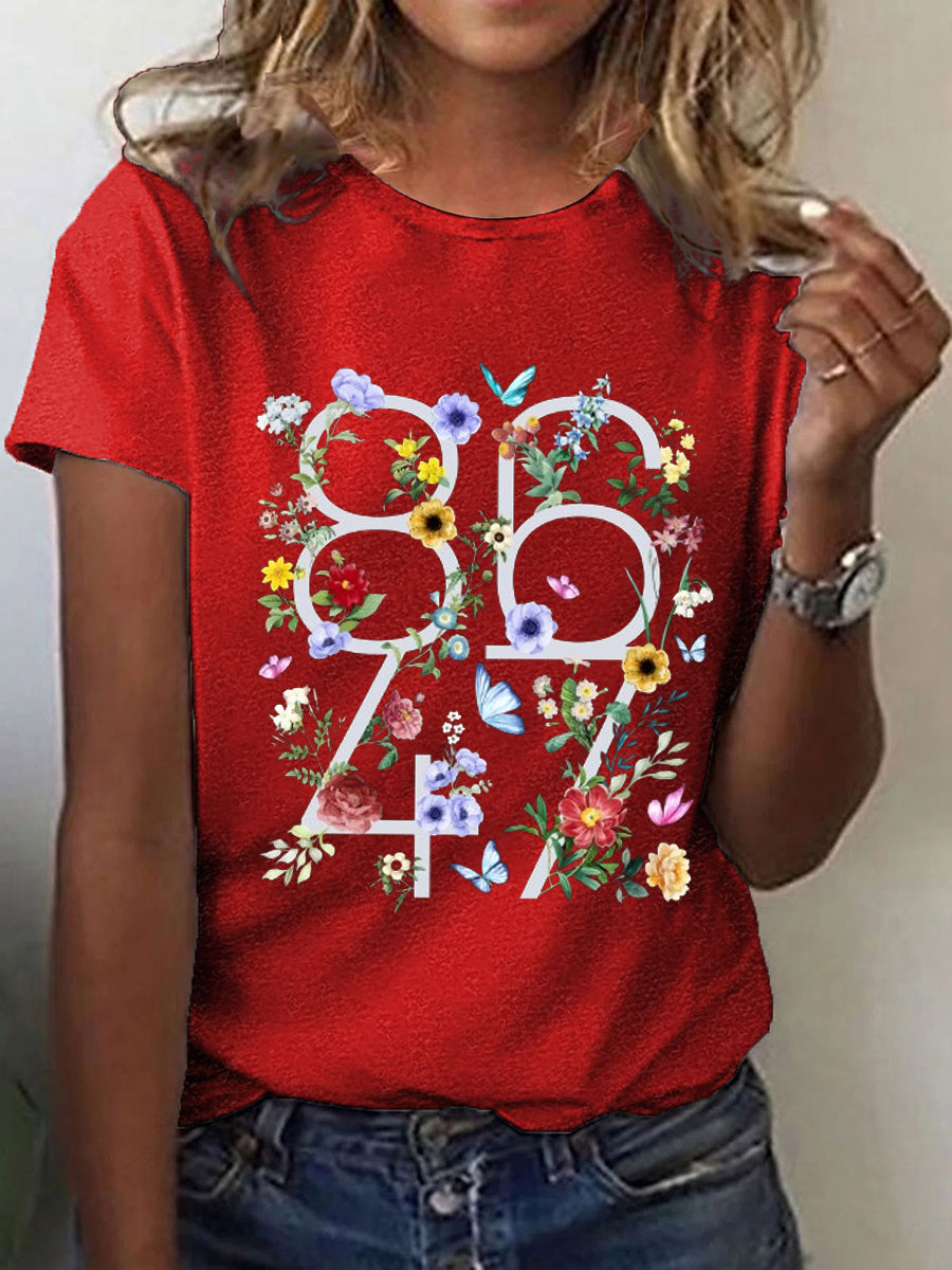 Camiseta con estampado floral 8647 para mujer