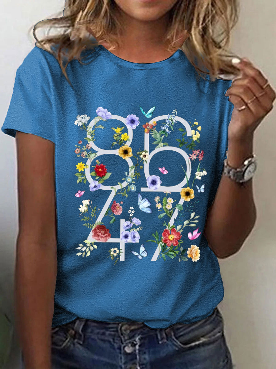 Camiseta con estampado floral 8647 para mujer