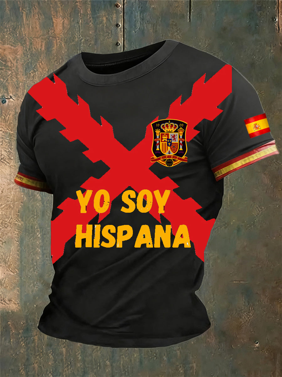 Camiseta vintage española de fe casual para hombre