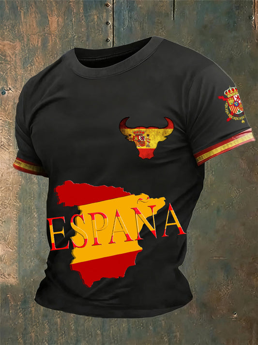Camiseta vintage española de fe casual para hombre
