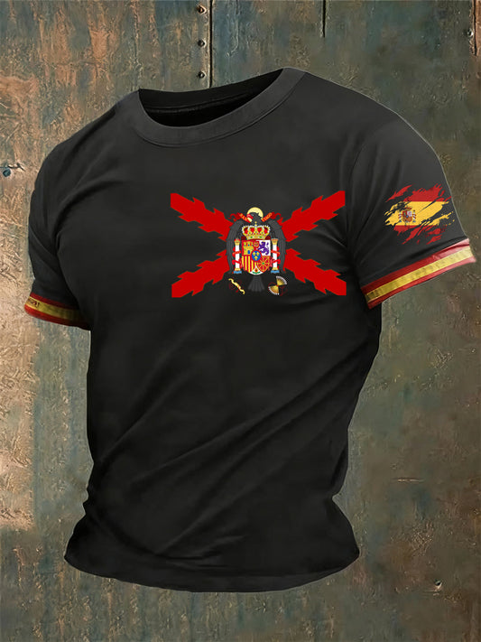 Camiseta vintage española de fe casual para hombre