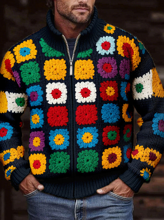 Chaquetas estampadas geométricas de otoño e invierno para hombres