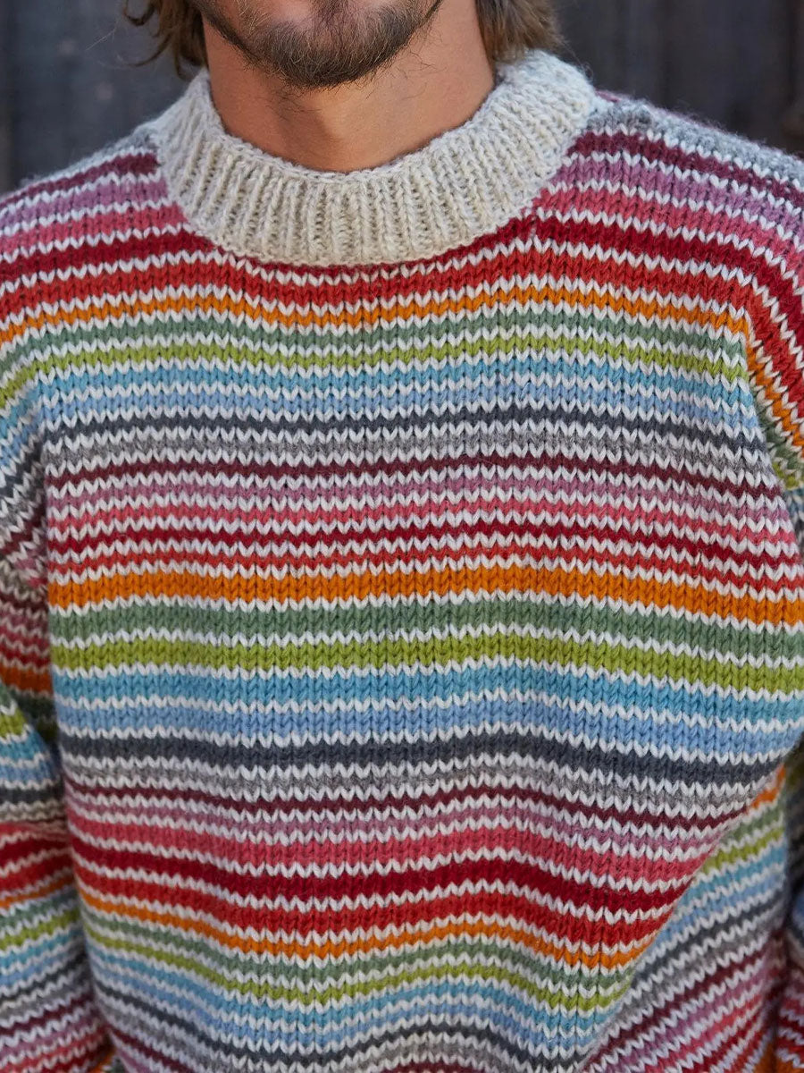 Tops a rayas de otoño e invierno para hombres