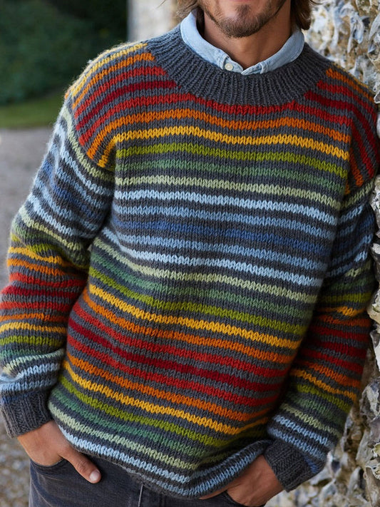 Tops a rayas de otoño e invierno para hombres