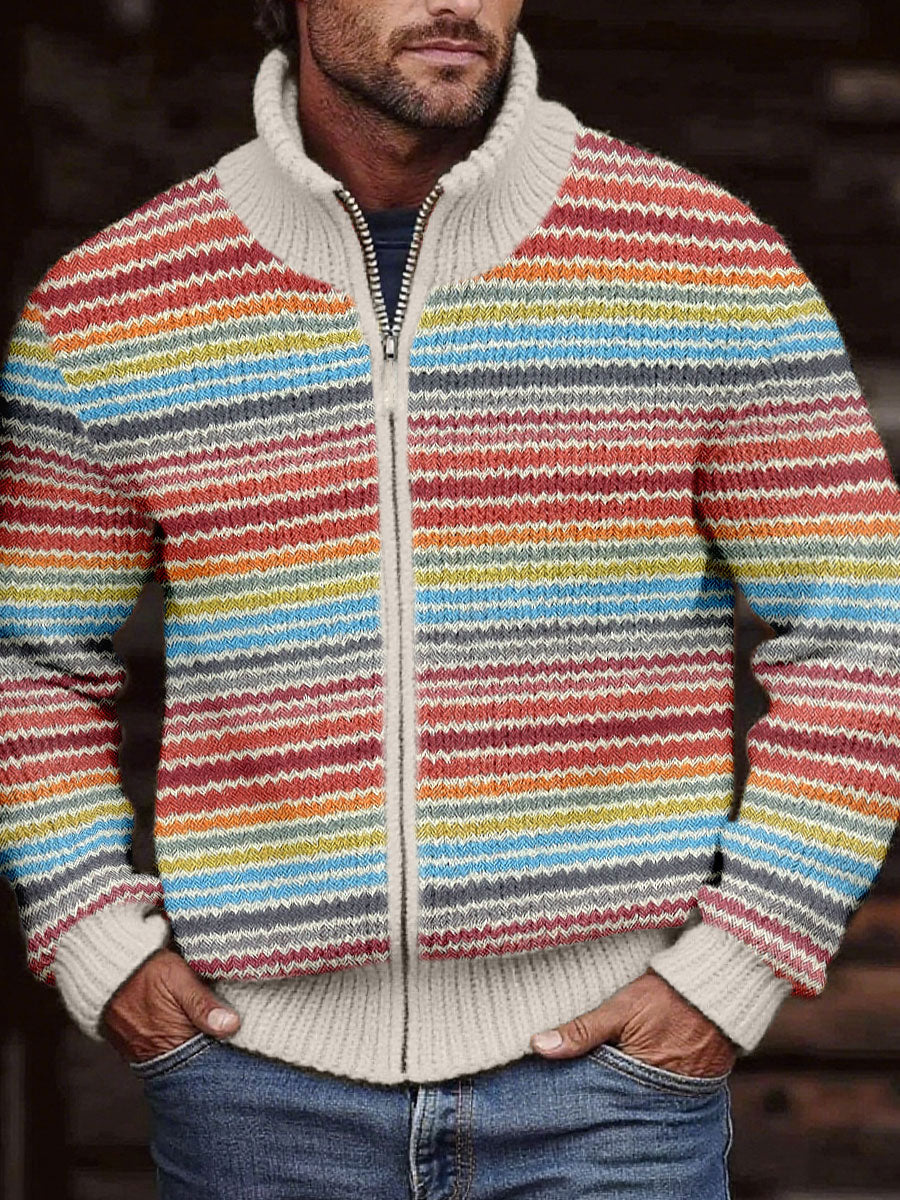 Chaquetas estampadas a rayas de otoño e invierno para hombres