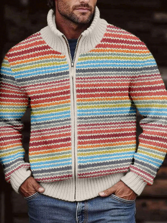 Chaquetas estampadas a rayas de otoño e invierno para hombres