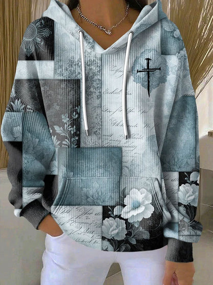 Sudadera con capucha Faith Art Printed de mujer