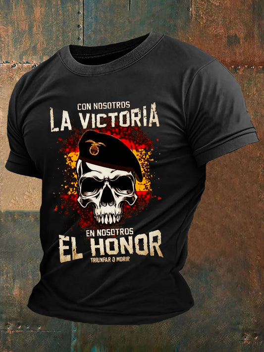 Camiseta vintage española de fe casual para hombre