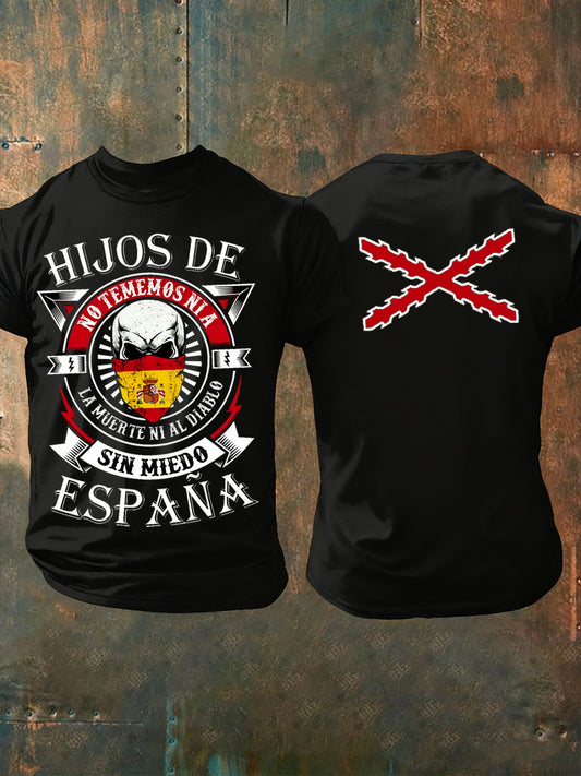 Camiseta vintage española de fe casual para hombre